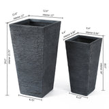 Urbano textured indoor/outdoor planter, tall, set of 2