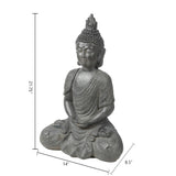 Gray MgO Meditating Buddha Garden Statue