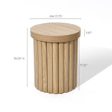 Maddison fluted end table, oak color