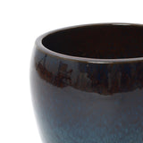 Gradient Blue Round Ceramic Planter, Glazed Plant Pots with Drainage 12'' Dia