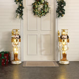 Christmas Soldier Nutcracker Holiday Decor with Wreath, 3FT