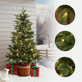 Pre-Lit Green Artificial Christmas Tree Potted,3.9Ft