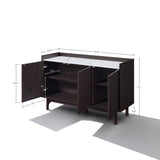 Modi Wenge Wood Sideboard Cabinet with Faux Marble Top, 47"