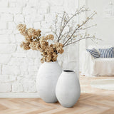 Oval Antique White Vase, 15.8'' H