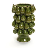 Green ceramic pears vase, 12.4" h