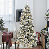 Pre-Lit Flocked Artificial Pine Christmas Tree, 7ft