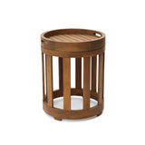 Acacia Wood Outdoor Side Table with Removable Tray Top, 22.4'' H