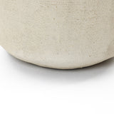 Cement Beige Round Plant Pot with Drainage Hole, 12'' Dia