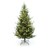 Pre-Lit Upswept Pine Christmas Tree with Metal Stand,7ft