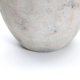 Multi-gray and white terracotta vase with handles, 11" h