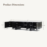 Black TV Stand with Storage for TVs up to 70''