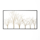 Modern Gold Metal Wall Art with Black Frame, 40''