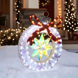 Christmas Tinsel Ornament Holiday Decoration with Lights，2ft