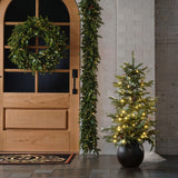 Pre-Lit Green Artificial Pine Christmas Tree ,4ft