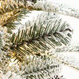 Pre-Lit Flocked Pine Christmas Tree with  Silver Pot,5ft