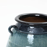 Ocean Blue Tall Round Ceramic Vase, 17.3"H