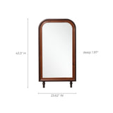 Arched Mirrors for Wall, Vintage Farmhouse Decorative Mirror with Pine Wood Frame, 43''