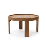 Acacia Wood Outdoor Round Coffee Table, 27.5" Dia