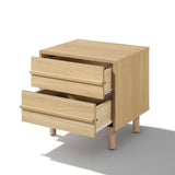 Modern Wood Storage End Table with 2-Drawers,Oak