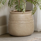 Rustic Brown Large Plant Pot with Drainage, 14'' Dia