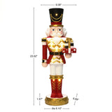Christmas Nutcracker Soldier Decor Red with Lights, 2ft