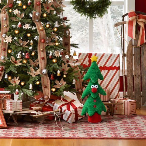 Christmas tree animated singing battery-powered plush toy, 17" tall