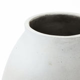Oval Antique White Vase, 12.8'' H