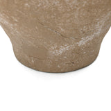 Rustic Vintage Terracotta Vase White & Brown Accent, 11"
