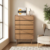 Eric oak finish 5-drawer dresser
