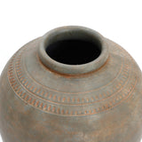 Rustic brown terracotta urn vase, 14.6" h