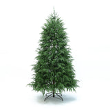 Pre-Lit Green Artificial Cedar Christmas Tree with Stand, 7ft