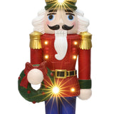 Christmas Nutcracker Red Soldier with Wreath Lights, 3ft