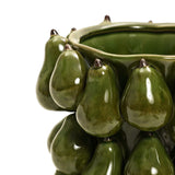 Green ceramic pears vase, 12.4" h