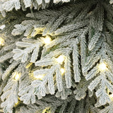 Pre-Lit Flocked Spruce Christmas Tree with Stand,6ft