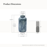 Mediterranean Jar Blue Mottled Round Terracotta Vase,13.8"