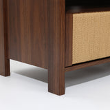 Mid-Century Wood TV Console Tables with Storage,Walnut 55''