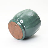 Jade Green Large Round Ceramic Planter with Attached Saucer, Glazed Indoor Outdoor Planter Pot 14.2'' Dia