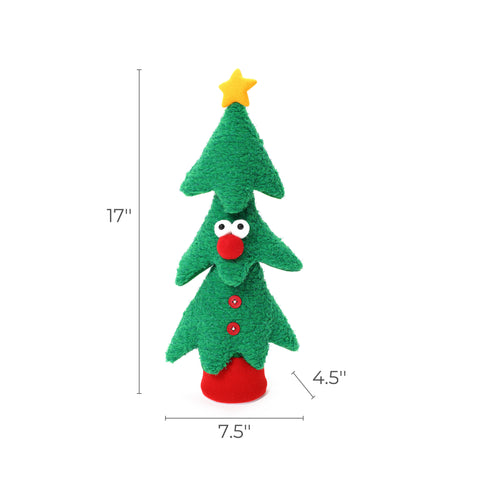 Christmas tree animated singing battery-powered plush toy, 17" tall