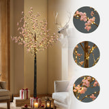 Pre-Lit Pink Baby's Breath Christmas Tree,5.2ft