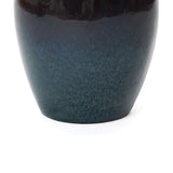 Gradient Blue Round Ceramic Planter, Glazed Plant Pots with Drainage 12'' Dia