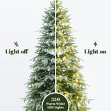 Pre-Lit Green Spruce Christmas Tree with Stand,6.5Ft