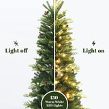 Pre-Lit Pine Christmas Tree with Black Potted,4.5Ft