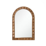 Rustic Solid Frame Arch Rectangle Wood Wall Mirror, 35"H