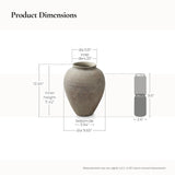 Old-World Gray with Brown Round Terracotta Vase,12''