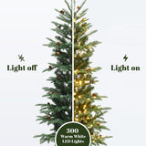 Pre-Lit Green Pine Christmas Tree with  Square Pot,5ft