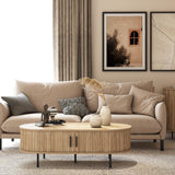 Aria tambour door coffee table, oak