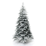 Pre-Lit Flocked Spruce Christmas Tree with Stand,6ft