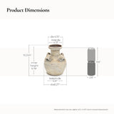 Rustic Off-White with Gray Terracotta Urn Vase,10.2''