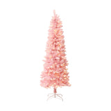 Pink Pencil Artificial Tree with Warm White Lights, 6ft