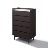 Modi Wenge Wood Storage Chest with Faux Marble Top, 46"